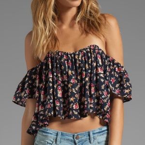 Stone cold fox off the shoulder crop top